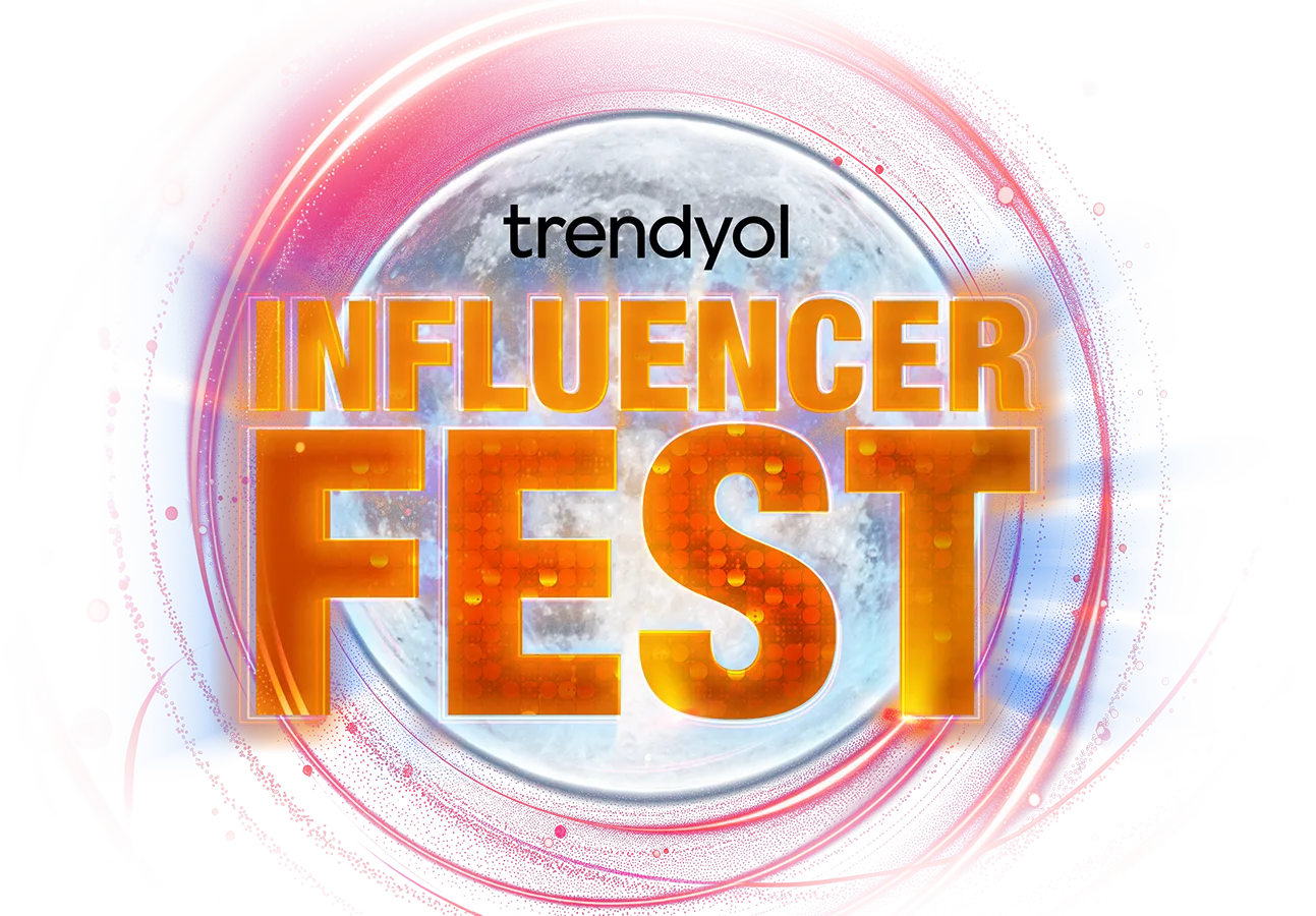 Trendyol Influencer Festival 2025 logo in orange and black, centered on a fullscreen background with a festive and energetic tone